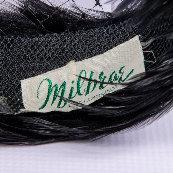Milbrae Vintage Black Feather & Net Hat - Picture 8 of 8